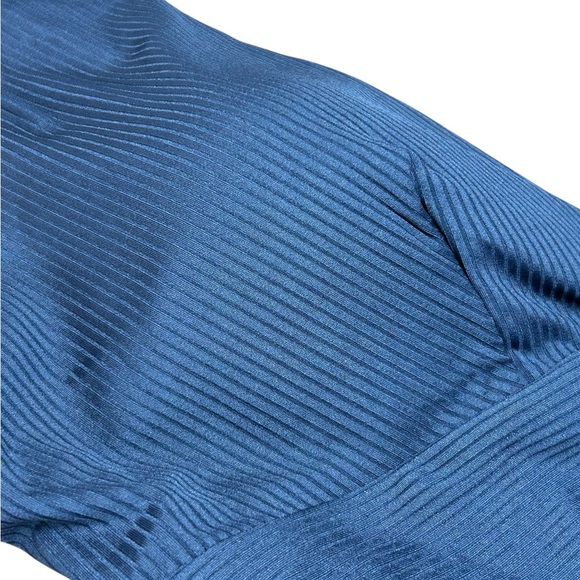 H&M Navy Blue One Piece High Leg Ribbed Swimsuit Size XL NWT - Picture 2 of 5